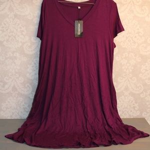 Purple T-Shirt Dress with Pockets